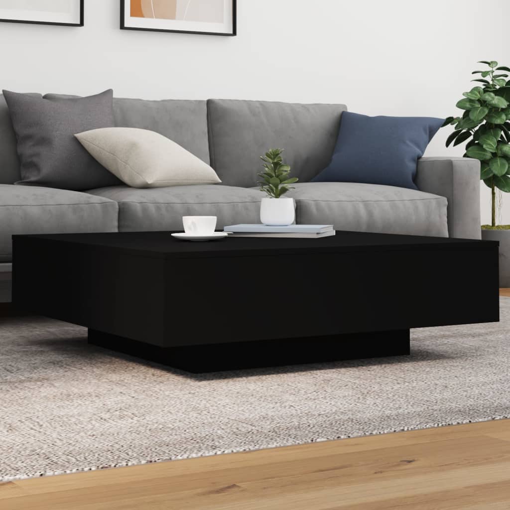 vidaXL Couchtisch Schwarz 100x100x31 cm Holzwerkstoff