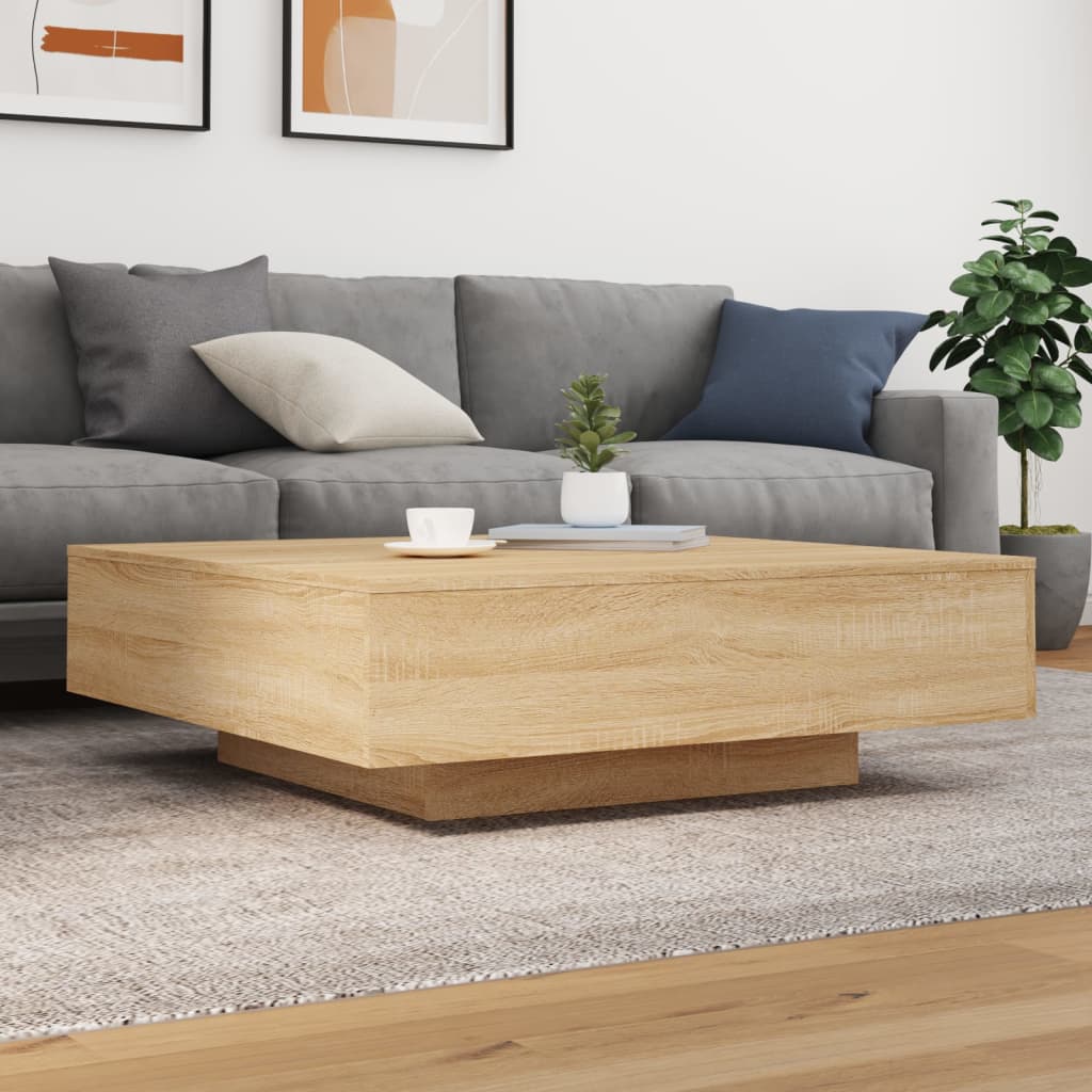 vidaXL Salontafel 100x100x31 cm bewerkt hout sonoma eikenkleurig afbeelding