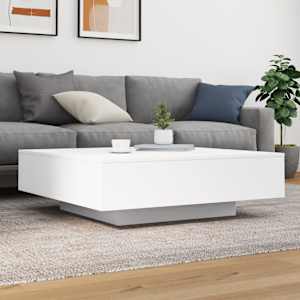 Konferenční stolek s LED osvětlením bílý 100 x 100 x 31 cm - obrázek 4