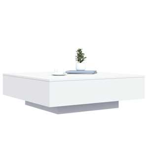 Konferenční stolek s LED osvětlením bílý 100 x 100 x 31 cm - obrázek 5