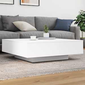 Konferenční stolek s LED osvětlením bílý 100 x 100 x 31 cm - obrázek 1