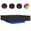 vidaXL LED-tuledega kohvilaud, must, 100 x 100 x 31 cm