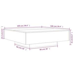 Konferenční stolek s LED osvětlením černý 100 x 100 x 31 cm - obrázek 14