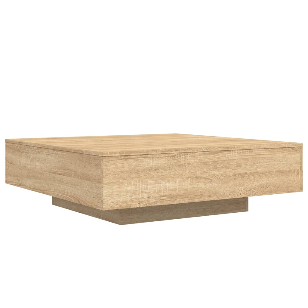 vidaXL Salontafel met LED-verlichting 100x100x31 cm sonoma eikenkleur afbeelding