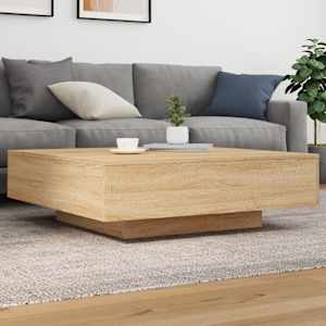 Konferenční stolek s LED osvětlením dub sonoma 100x100x31 cm - obrázek 1