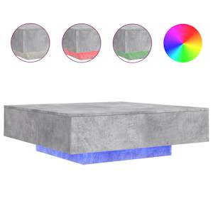 Konferenční stolek s LED osvětlením betonově šedý 100x100x31 cm - obrázek 2