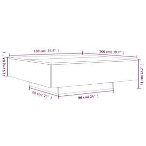 Konferenční stolek s LED osvětlením betonově šedý 100x100x31 cm - obrázek 14