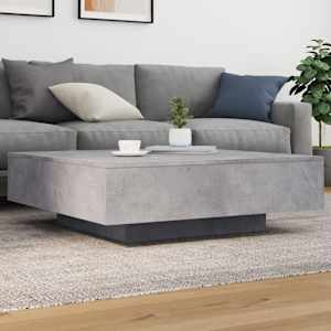 Konferenční stolek s LED osvětlením betonově šedý 100x100x31 cm - obrázek 1