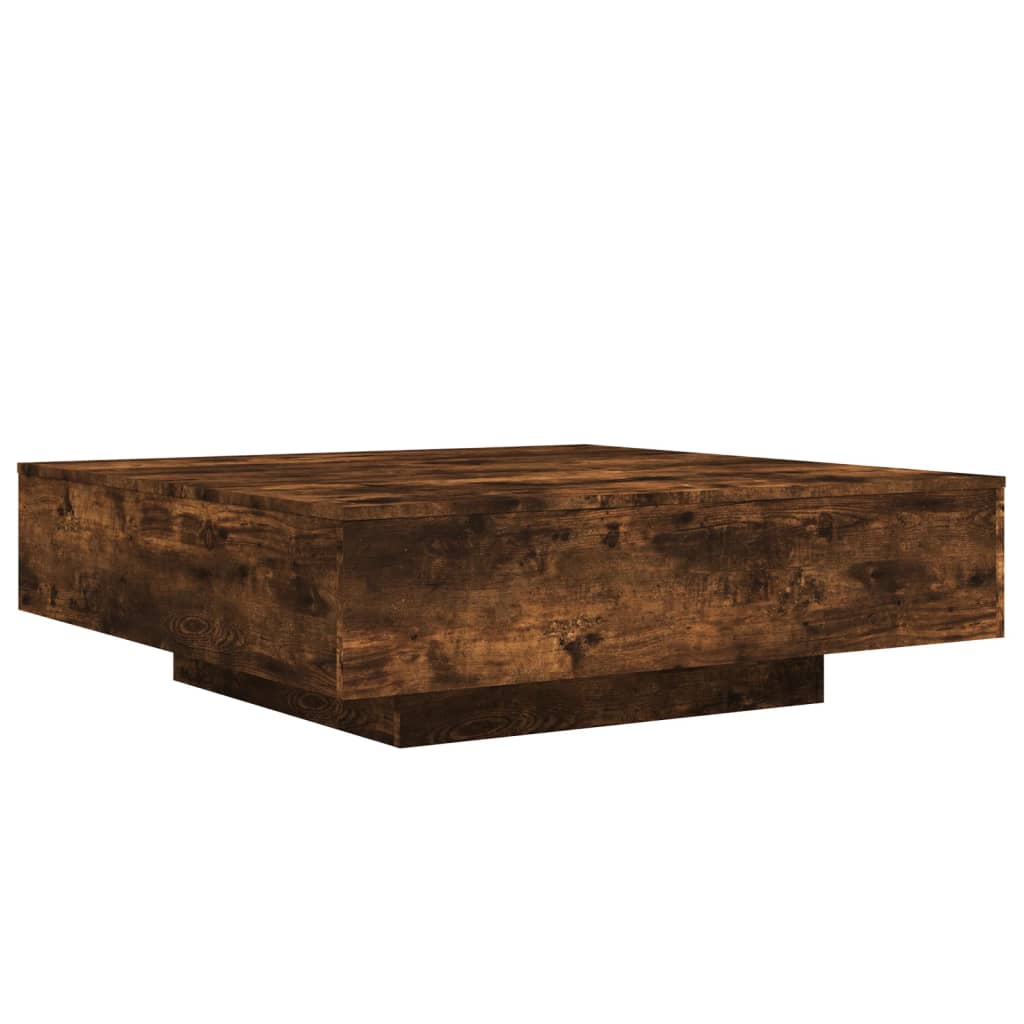 vidaXL Salontafel met LED-verlichting 100x100x31 cm gerookt eikenkleur afbeelding