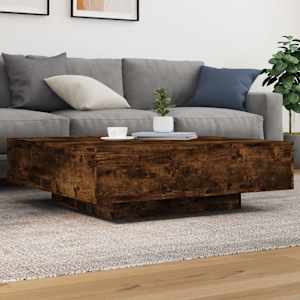 Konferenční stolek s LED osvětlením kouřový dub 100x100x31 cm - obrázek 1