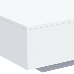 Konferenční stolek s LED osvětlením bílý 85 x 55 x 31 cm - obrázek 9
