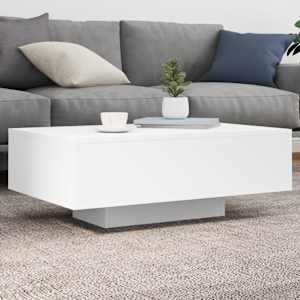 Konferenční stolek s LED osvětlením bílý 85 x 55 x 31 cm - obrázek 1