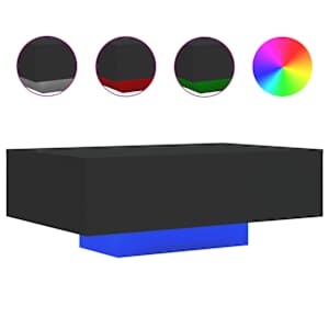 Konferenční stolek s LED osvětlením černý 85 x 55 x 31 cm - obrázek 2