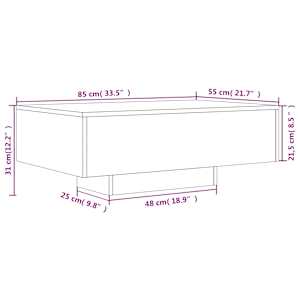 Konferenční stolek s LED osvětlením černý 85 x 55 x 31 cm - obrázek 14