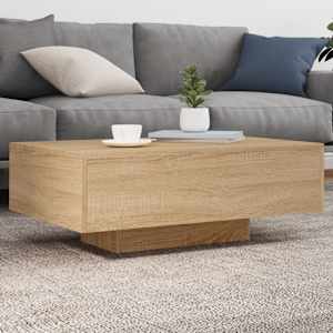 Konferenční stolek s LED osvětlením dub sonoma 85 x 55 x 31 cm - obrázek 1