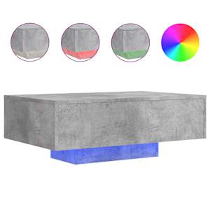 Konferenční stolek s LED osvětlením betonově šedý 85x55x31 cm - obrázek 2