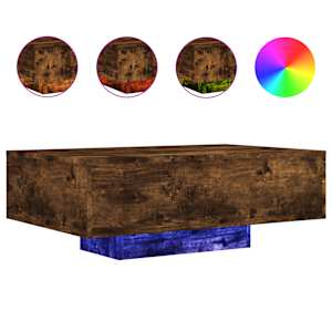 Konferenční stolek s LED osvětlením kouřový dub 85 x 55 x 31 cm - obrázek 2