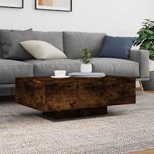Konferenční stolek s LED osvětlením kouřový dub 85 x 55 x 31 cm - obrázek 4