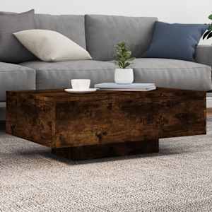 Konferenční stolek s LED osvětlením kouřový dub 85 x 55 x 31 cm - obrázek 1