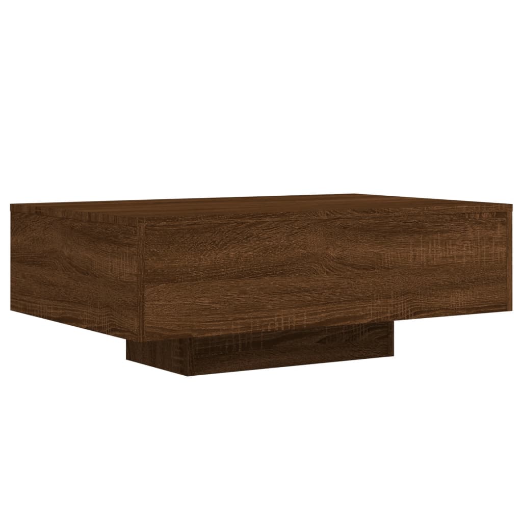 vidaXL Salontafel met LED-verlichting 85x55x31 cm bruin eikenkleur afbeelding