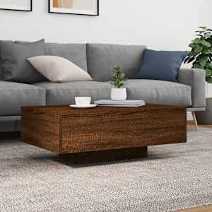 Konferenční stolek s LED osvětlením hnědý dub 85 x 55 x 31 cm - obrázek 4