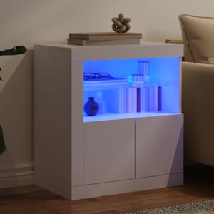 Příborník s LED osvětlením bílý 60,5 x 37 x 67 cm - obrázek 4
