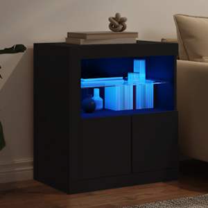 Příborník s LED osvětlením černý 60,5 x 37 x 67 cm - obrázek 4