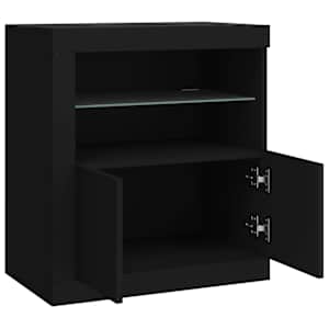 Příborník s LED osvětlením černý 60,5 x 37 x 67 cm - obrázek 7