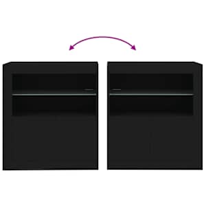 Příborník s LED osvětlením černý 60,5 x 37 x 67 cm - obrázek 10