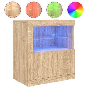 Příborník s LED osvětlením dub sonoma 60,5 x 37 x 67 cm - obrázek 2