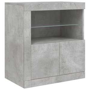 Příborník s LED osvětlením betonově šedý 60,5 x 37 x 67 cm - obrázek 3