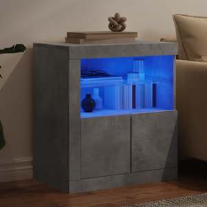 Příborník s LED osvětlením betonově šedý 60,5 x 37 x 67 cm - obrázek 4