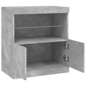 Příborník s LED osvětlením betonově šedý 60,5 x 37 x 67 cm - obrázek 7