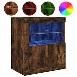 Příborník s LED osvětlením kouřový dub 60,5 x 37 x 67 cm - obrázek 2