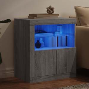Příborník s LED osvětlením šedý sonoma 60,5 x 37 x 67 cm - obrázek 4