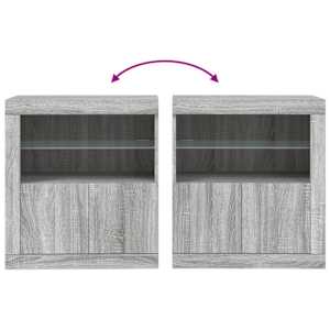 Příborník s LED osvětlením šedý sonoma 60,5 x 37 x 67 cm - obrázek 10