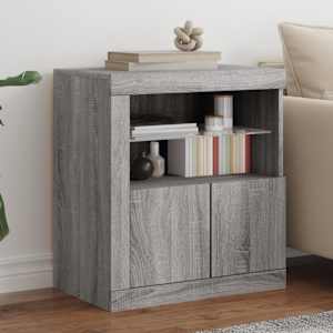 Příborník s LED osvětlením šedý sonoma 60,5 x 37 x 67 cm - obrázek 1