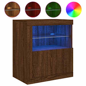 Příborník s LED osvětlením hnědý dub 60,5 x 37 x 67 cm - obrázek 2