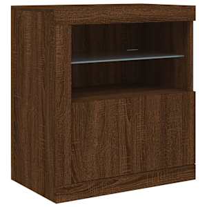Příborník s LED osvětlením hnědý dub 60,5 x 37 x 67 cm - obrázek 3