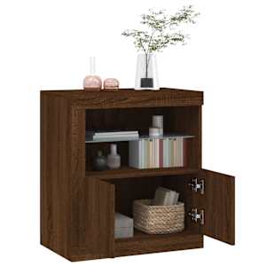 Příborník s LED osvětlením hnědý dub 60,5 x 37 x 67 cm - obrázek 5