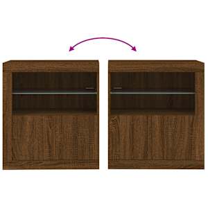 Příborník s LED osvětlením hnědý dub 60,5 x 37 x 67 cm - obrázek 10