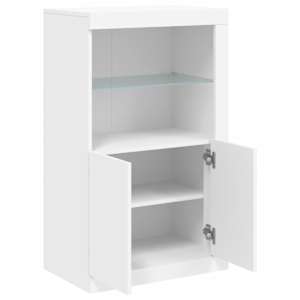 Odkládací skříňka s LED osvětlením bílá kompozitní dřevo - obrázek 6