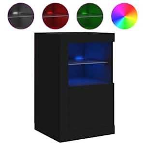 Odkládací skříňky s LED osvětlením 2 ks černé kompozitní dřevo - obrázek 5