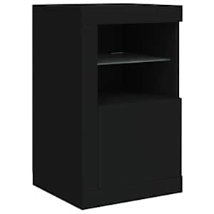 Odkládací skříňky s LED osvětlením 2 ks černé kompozitní dřevo - obrázek 6