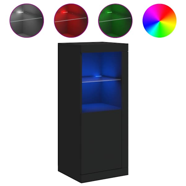 vidaXL puhvetkapp LED-tuledega, must, 41 x 37 x 100 cm