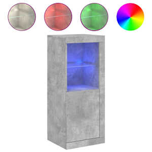 Příborník s LED osvětlením betonově šedý 41 x 37 x 100 cm - obrázek 2