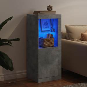 Příborník s LED osvětlením betonově šedý 41 x 37 x 100 cm - obrázek 4