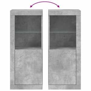 Příborník s LED osvětlením betonově šedý 41 x 37 x 100 cm - obrázek 10