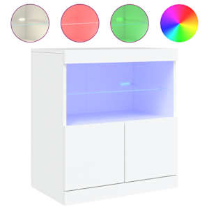 Příborník s LED osvětlením bílý 60 x 37 x 67 cm - obrázek 2