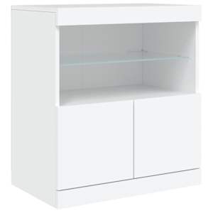 Příborník s LED osvětlením bílý 60 x 37 x 67 cm - obrázek 3